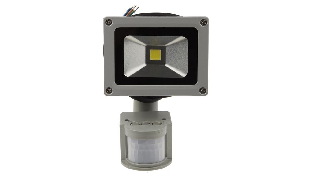 Beveiligingskoplamp met PIR-sensor, 10W, 265VAC, 1050lm, 6500K, Daglicht, Led, IP65