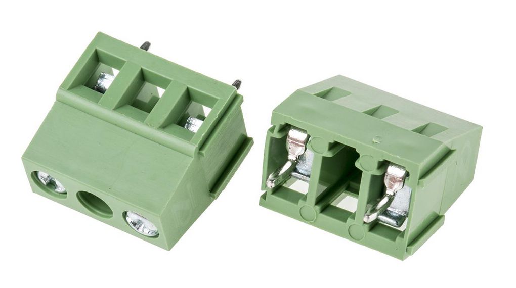 PCB Terminal Block, THT, 10A, 10mm, Poles - 2, Pack of 10 pieces