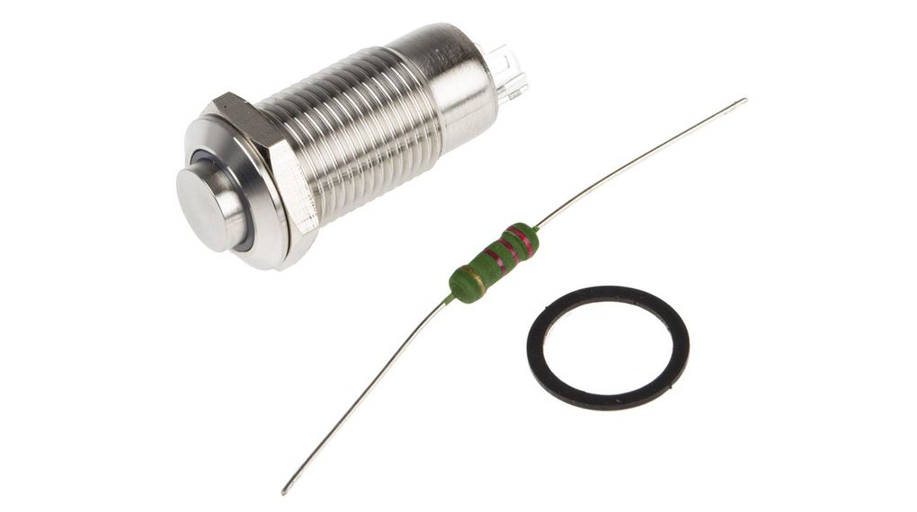 Illuminated Pushbutton Switch Latching Function 1NC 36 VDC LED Red