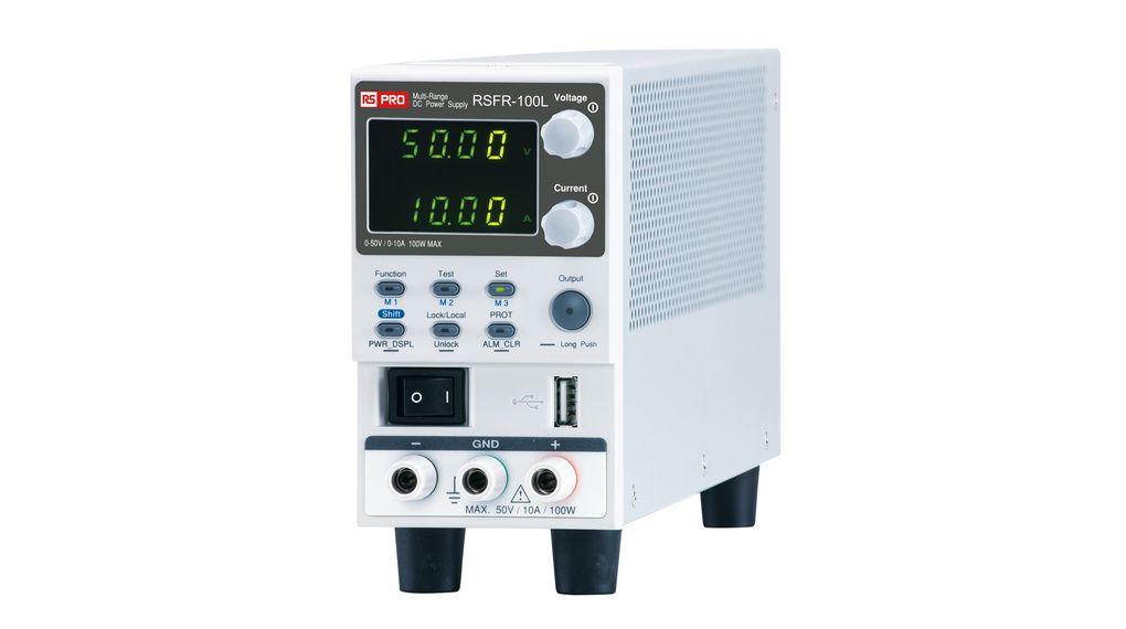 Fanless Multirange DC Power Supply Programmable 50V 10A 100W USB / RS232 / RS232C
