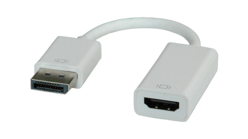 DisplayPort (hane) - HDMI (hona) adapter, DisplayPort-kontakt - HDMI-uttag, 1920 x 1200, Vit