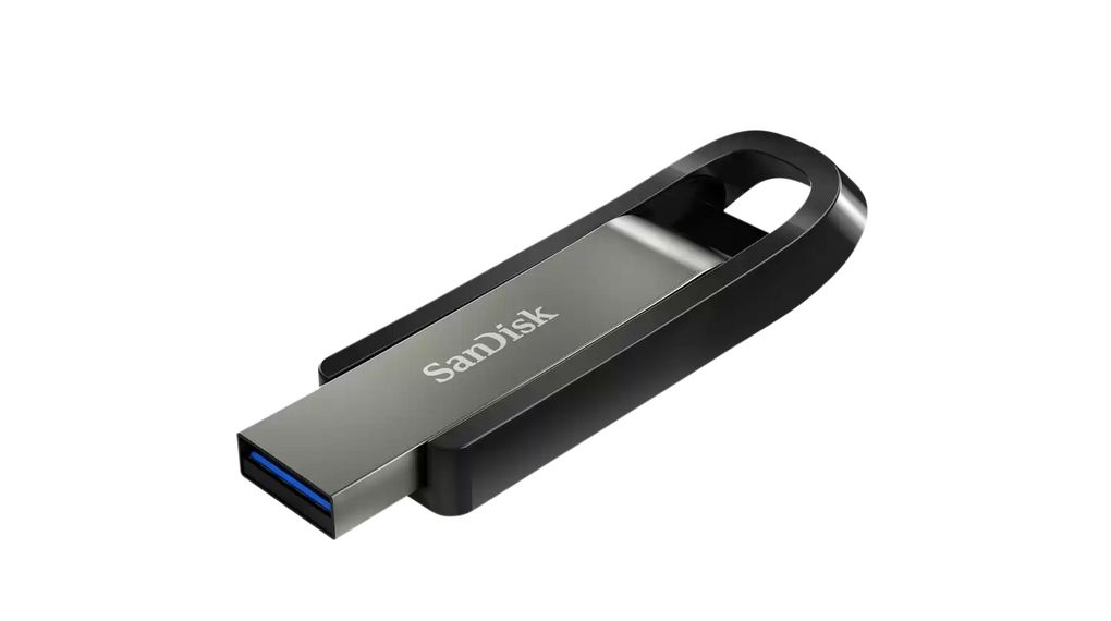 USB Stick, Extreme Go, 128GB, USB 3.2, Black / Silver