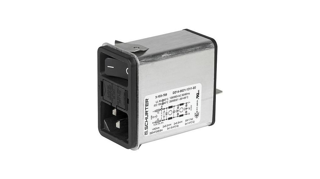 DD14 Power Inlet with Line Filter 6A