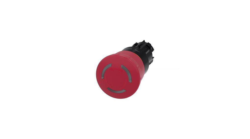Siemens 3SU1 Series Twist Release Illuminated Emergency Stop Push Button, Panel Mount, 22mm Cutout