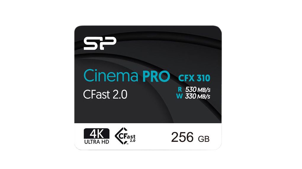 Memory Card, CFast, 256GB, 530MB/s, 450MB/s, Black