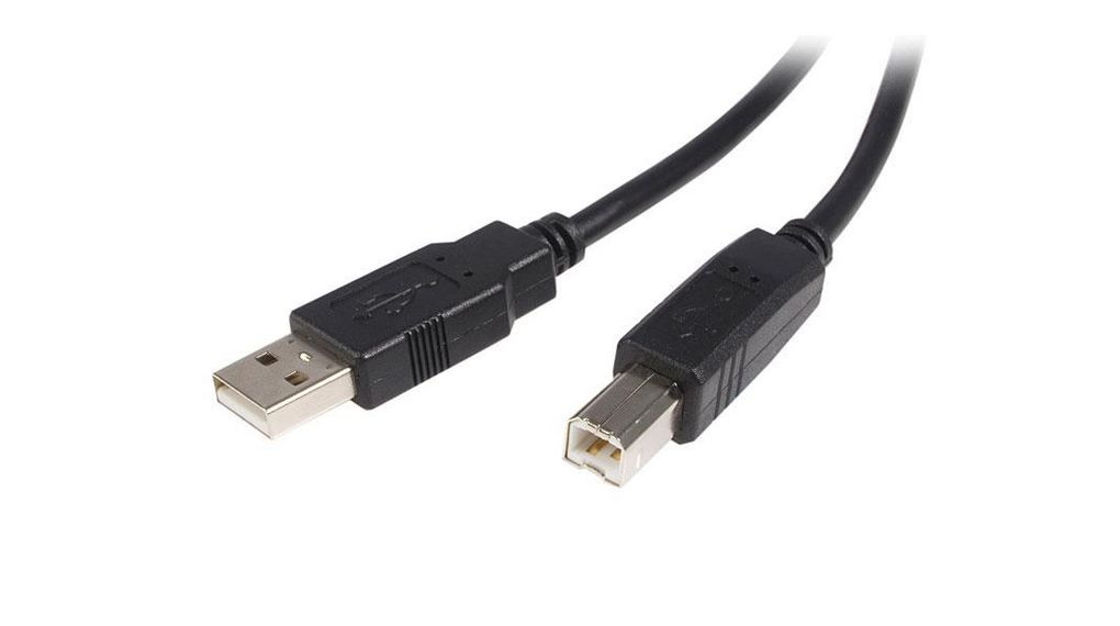 Cable, USB-A Plug - USB-B Plug, 2m, USB 2.0, Black