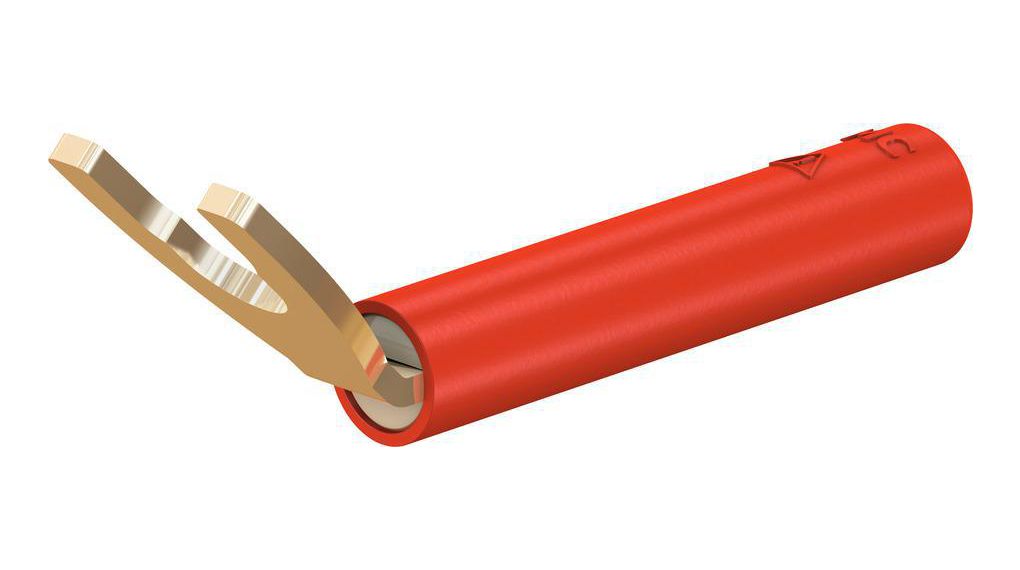Kabelskoadapter ø4mm Röd 20A 1kV Guldpläterad