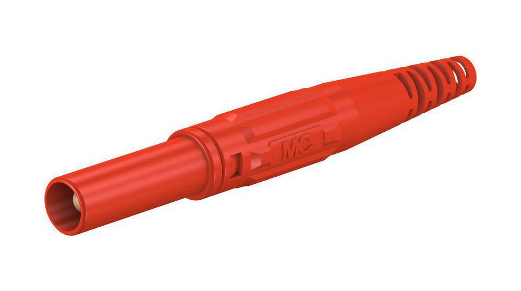 In-Line Safety Plug ø4mm Red 32A 1kV Nickel-Plated