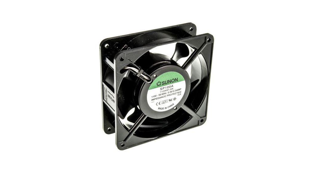 SP Series Axial Fan, 115 V ac, AC Operation, 161.4m³/h, 20W, 240mA Max, 120 x 120 x 38mm