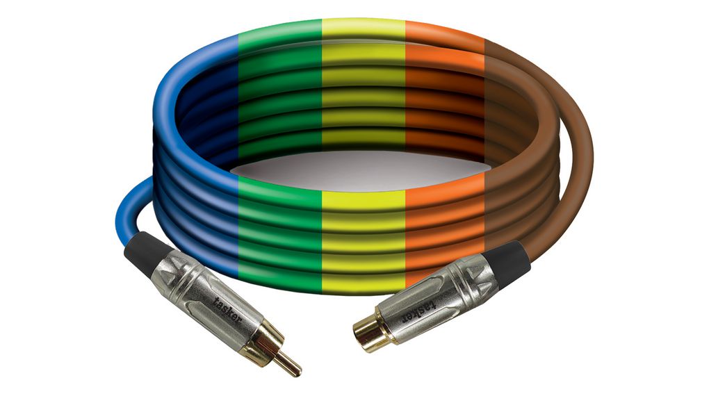 Audiokabels, Mono, RCA-stekker - RCA-aansluiting, 1m