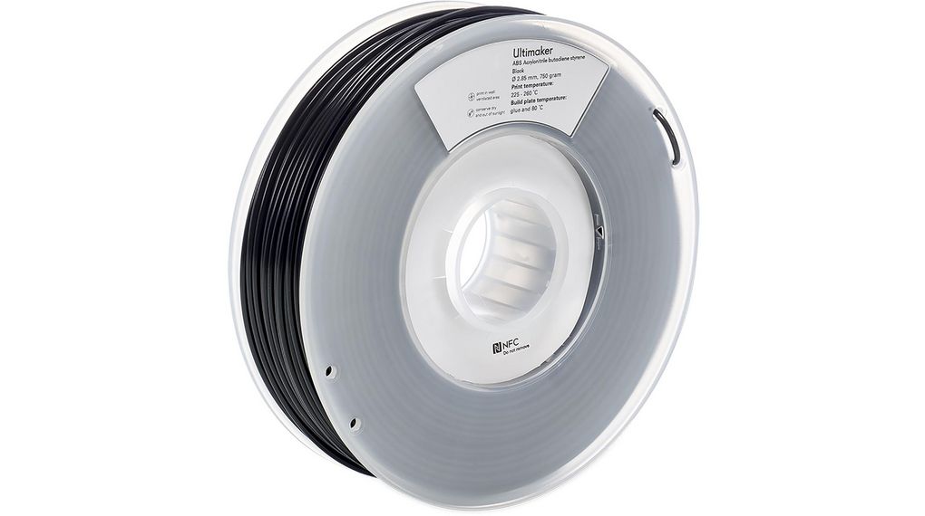 3D Printer Filament, ABS, 2.85mm, Black, 750g