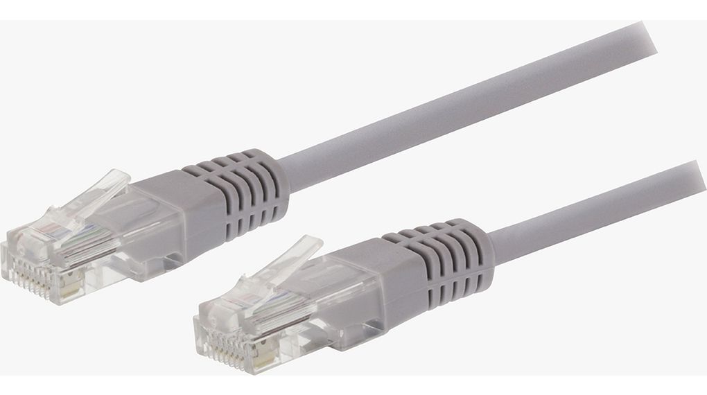 Patch Cable, RJ45 Plug - RJ45 Plug, CAT5e, U/UTP, 2m, Grey