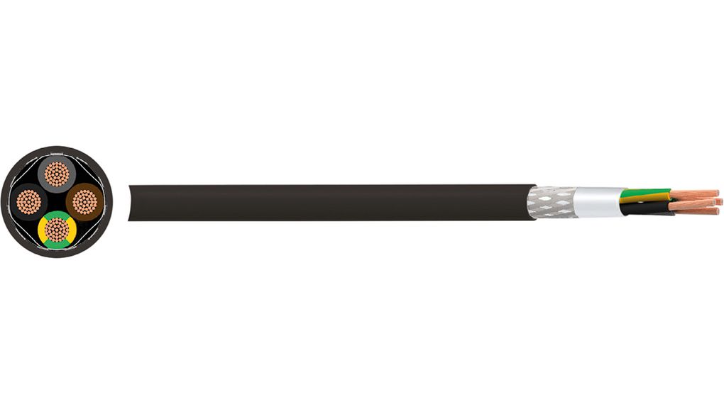 Multicore Cable, CY Copper Shield, LSZH, 4x 1.5mm², 50m, Black