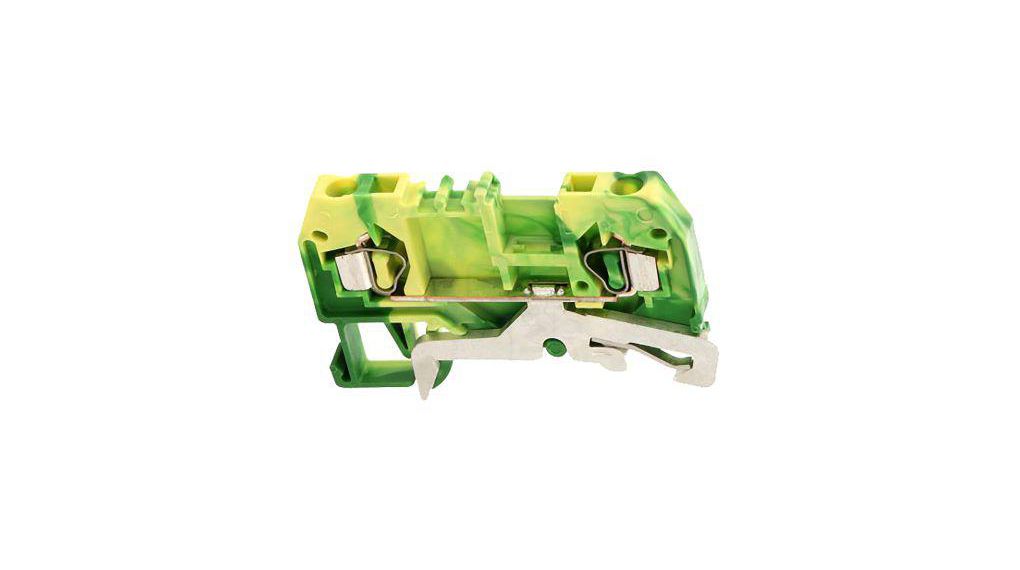 Wago 280 Series Green/Yellow Earth Terminal Block, 2.5mm², Single-Level, Cage Clamp Termination