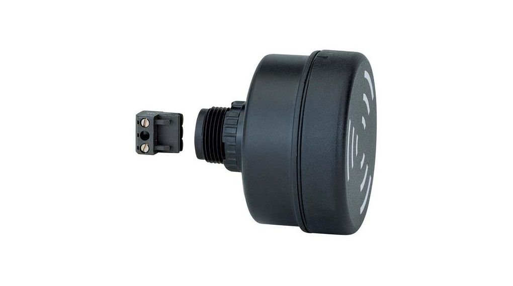 Multi-Tone Buzzer 8 Tone Black 24 VAC/VDC 80mA 100dB 3.5kHz Polycarbonate / ABS Plug-In with Screw Terminal IP65