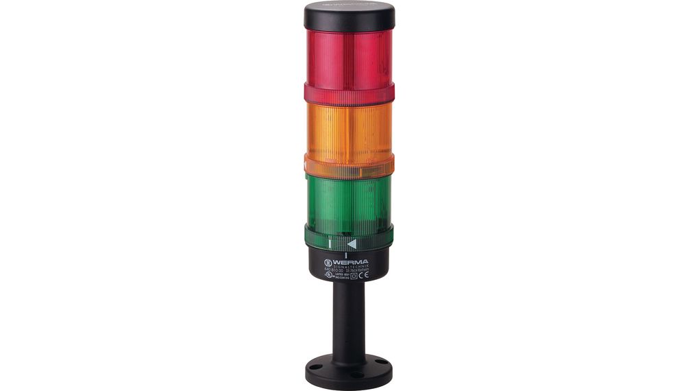 Signal Tower Green / Red / Yellow 30mA 24V KombiSIGN 71 Pole Mount IP65 Spring Terminal