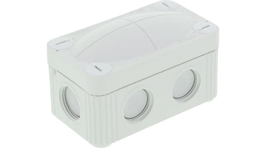 Junction Box, 1.5mm², 49x85x51mm, Cable Entries 8, Polypropylene