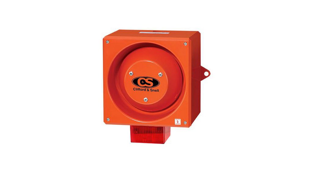 YL80 Series Red Beacon-Sounder Combination, IP66230 VWall116 dB Rouge 230V IP66