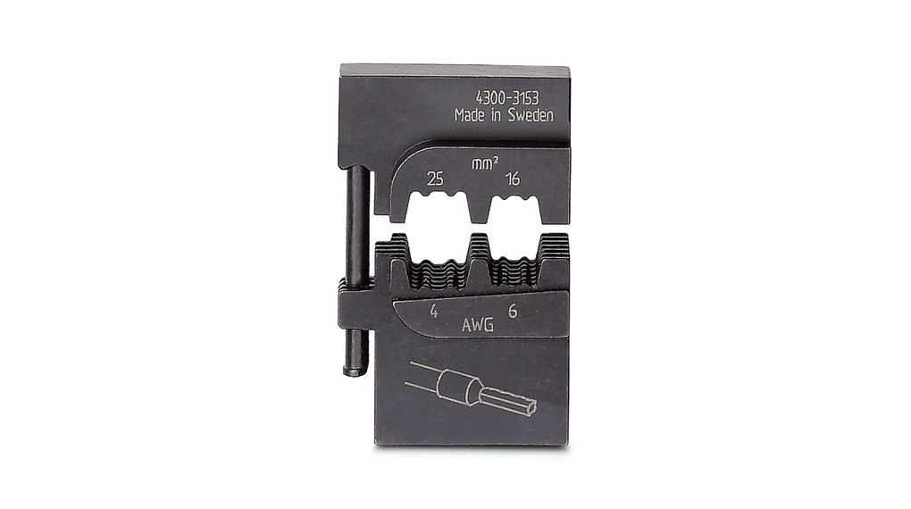 Phoenix Contact, CRIMPFOX-M Crimp Die, Ferrule, Wire size 16 → 25mm²