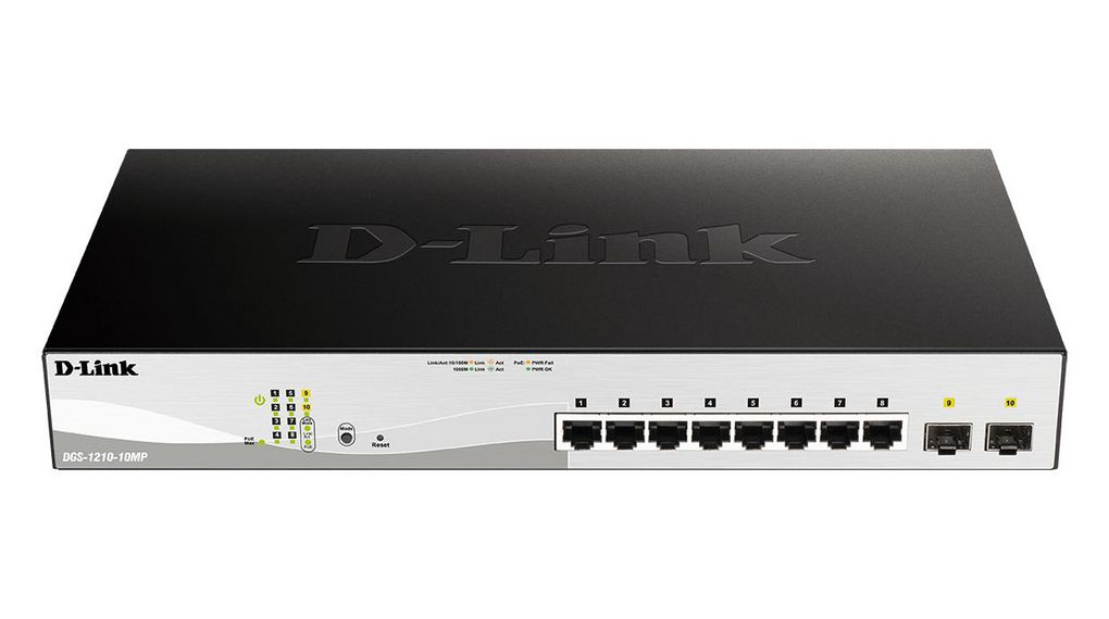D-Link 10-Port Gigabit Smart Managed Max PoE Switch, Smart 10 Port Managed Switch With PoE