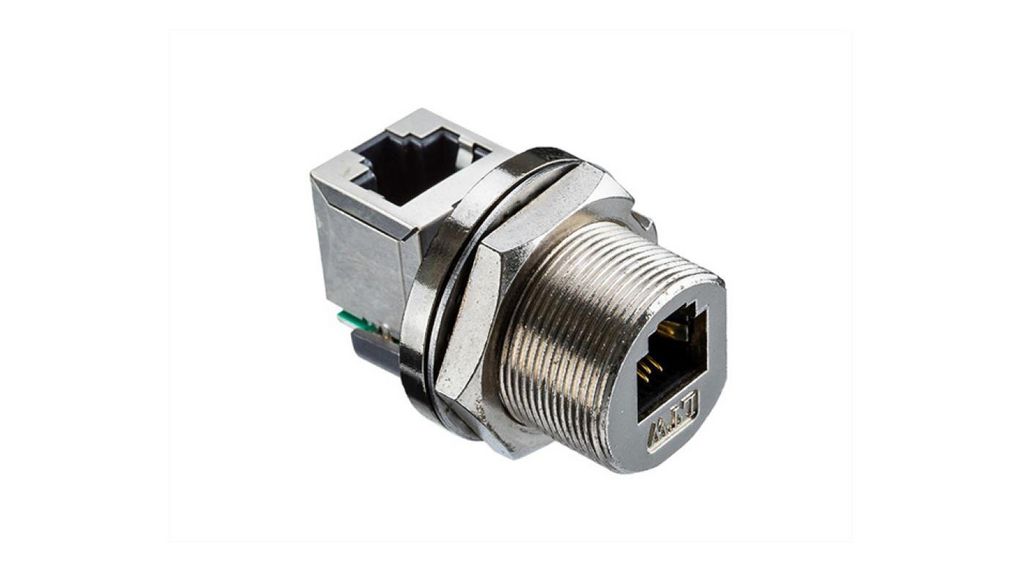 1 -Way RCM Series RJ45 ConnectorFemale, Threaded, Cat5e, Shielded Shield Straight 1 Port Femelle Droit