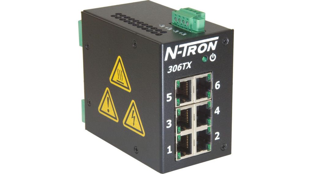 TX Series DIN Rail Ethernet Switch6, 100Mbps Transmission, 10/30 V dc