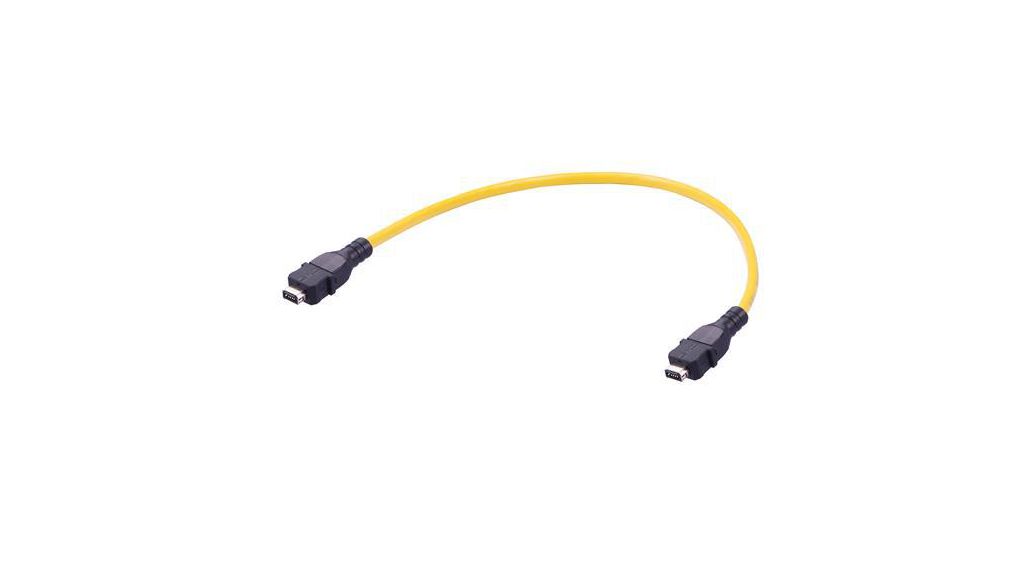 ix Industrial, 0.3 m, Yellow, Pre-Assembled Cable Screened Polyurethane Sheath, Ethernet, 300mm, Gelb