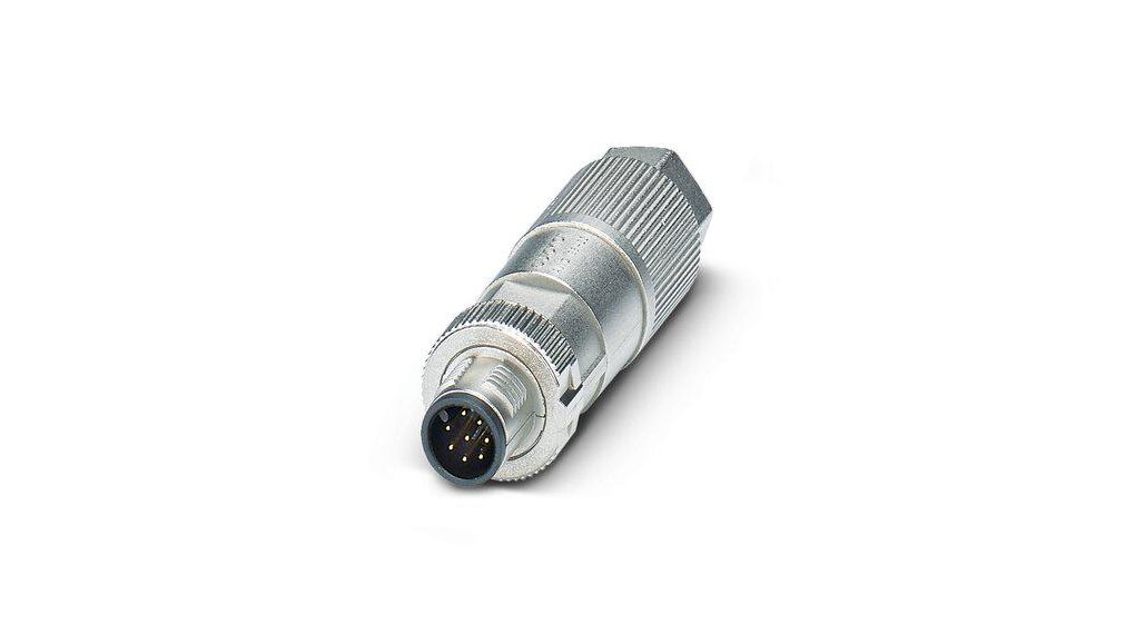 Phoenix Contact Circular Connector, 8 Contacts, Cable Mount, M12 Connector, Plug, Male, IP65, IP67, SACC Series Contacts