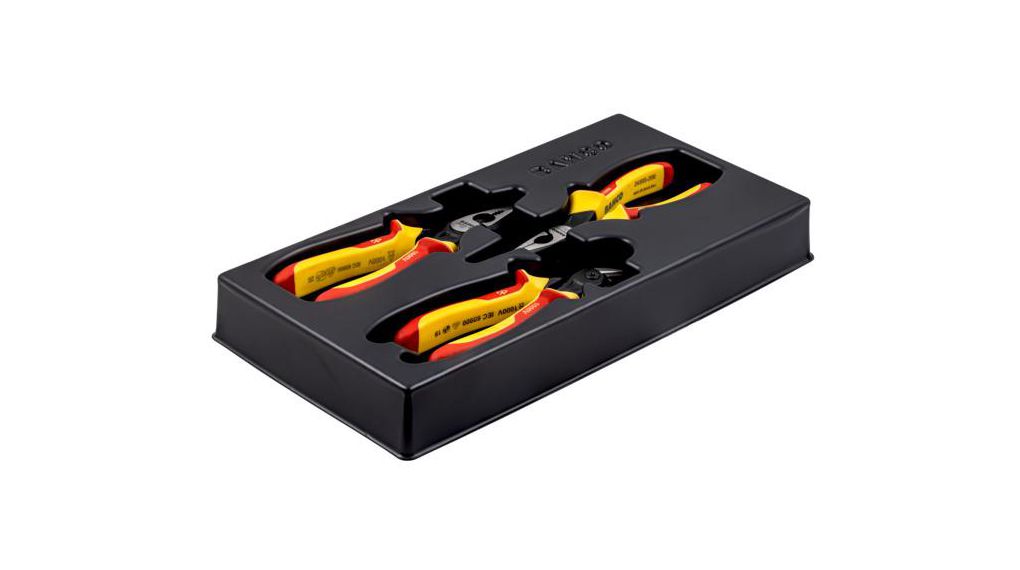 Bahco 9897S/3 3-Piece Plier Set, Pointed, Straight Tip, VDE/1000V