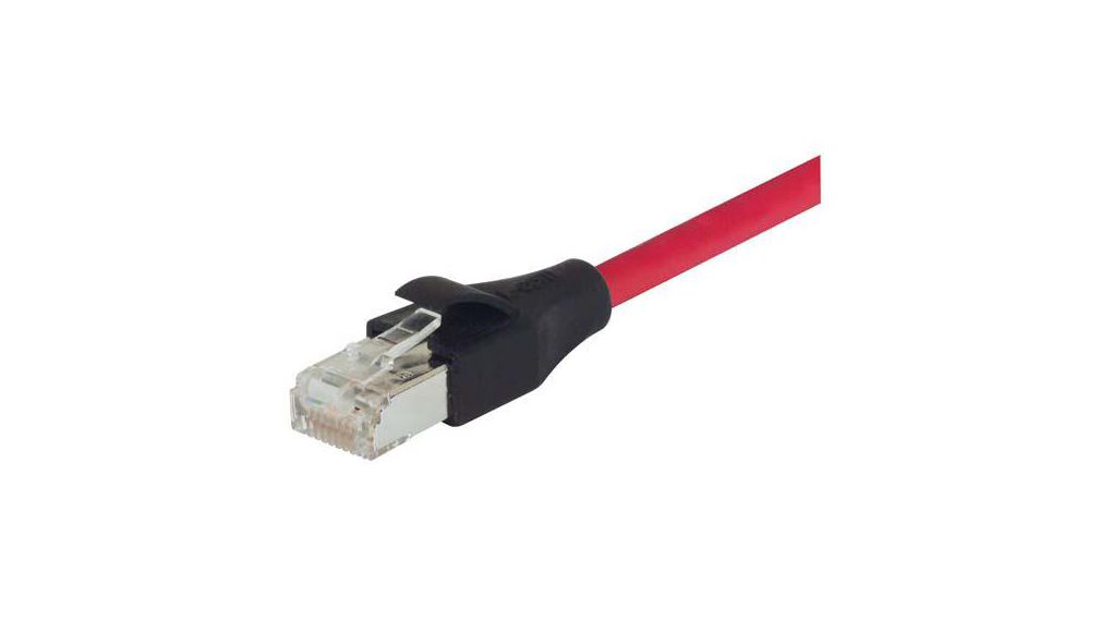 TRD, Red RJ45 to Male RJ45 Male, Aluminium/Polyester Foil Polyvinyl Chloride Sheath Polyvinyl Chloride (PVC) Rot