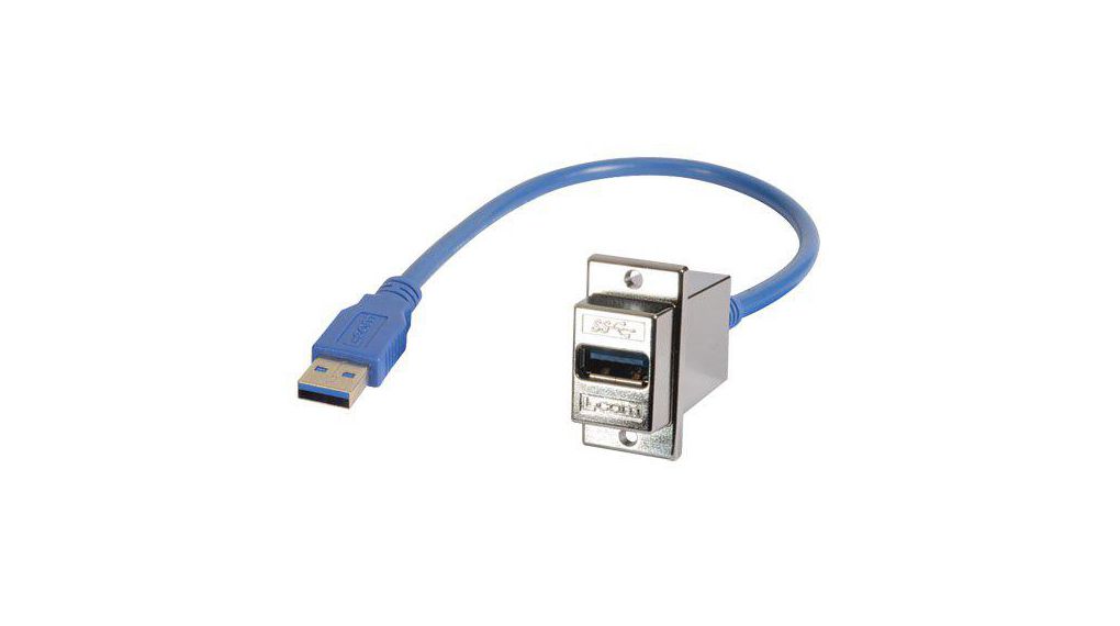 USB 3.0, Male USB to Male, 29 in, 737mm, USB 3.0, Bleu
