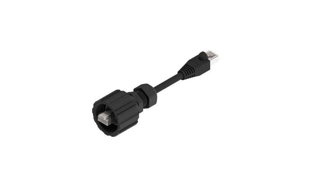 17-100, 2 m, Black, STP Screened Polyamide Sheath, Ethernet, 2m, Schwarz