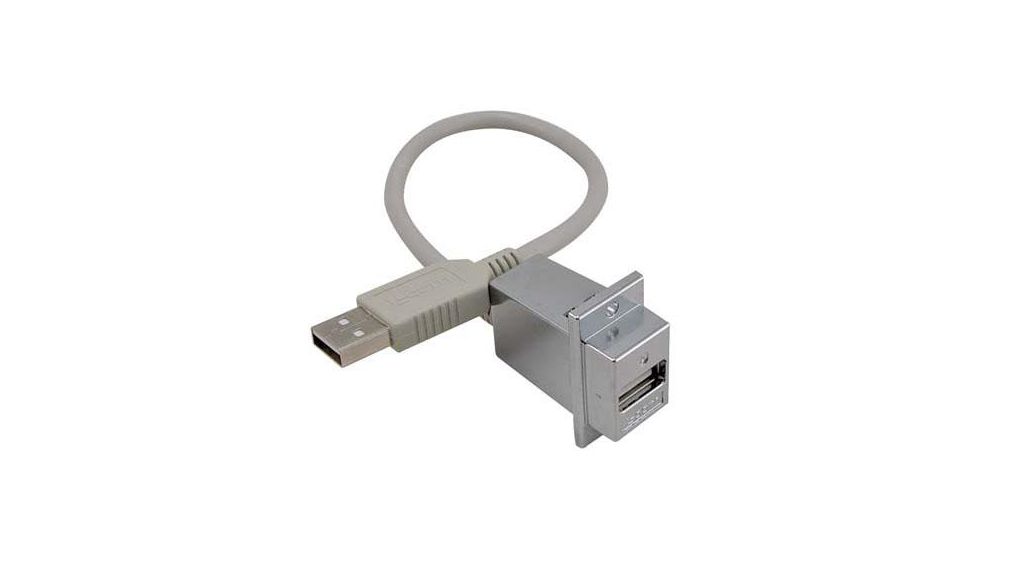 USB 2.0, Male USB Type A Male to Male, 36 in, 914mm, USB 2.0, Light Grey
