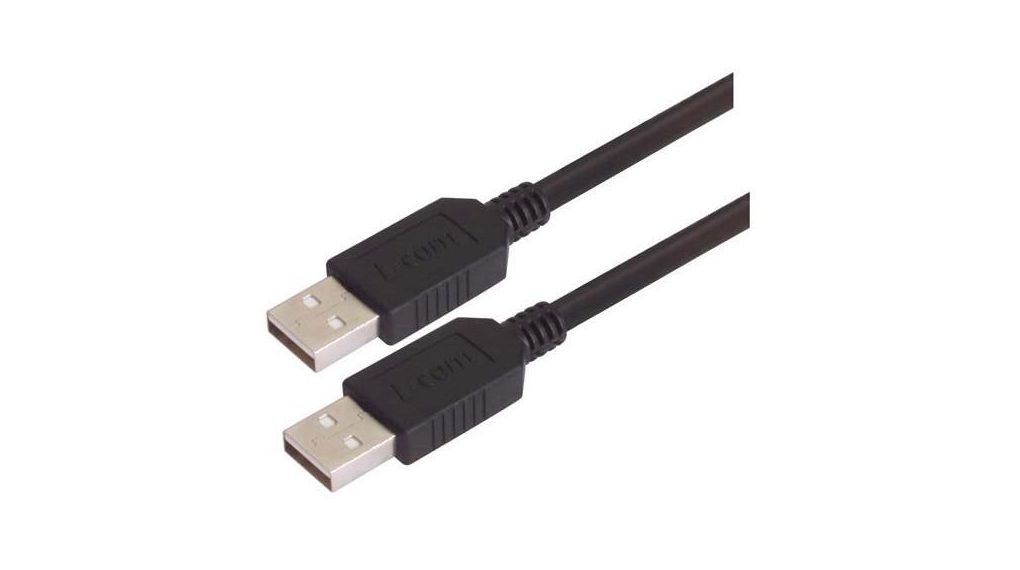 USB 2.0, Male Plug to Male, 2 m, 2m, USB 2.0, Noir