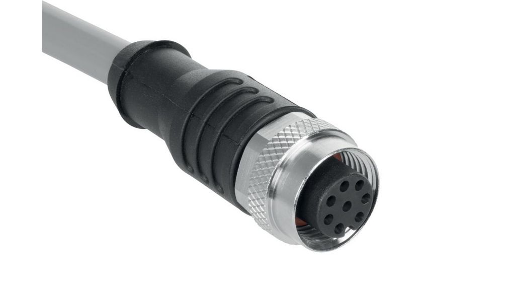 Schmersal Circular Connector, 8 Contacts, Cable, M12 Connector, Socket, Female, IP65, IP67, A-K8P-M12 Series Antal kontakter