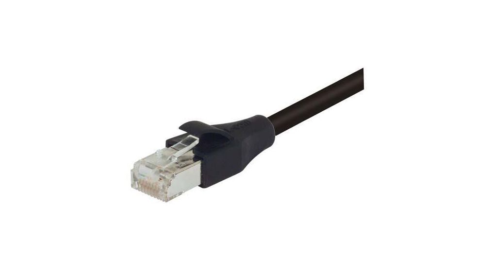 TRD, 2 ft, Black RJ45 to Male RJ45 Male, Copper Braid Polyvinyl Chloride Sheath, Ethernet, 610mm, Schwarz