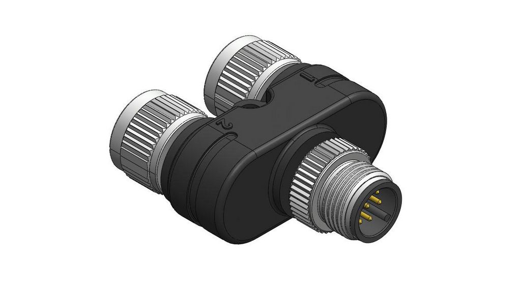 8 Pole M12 Plug to 8 Pole M12 Socket Adapter Poles Poles