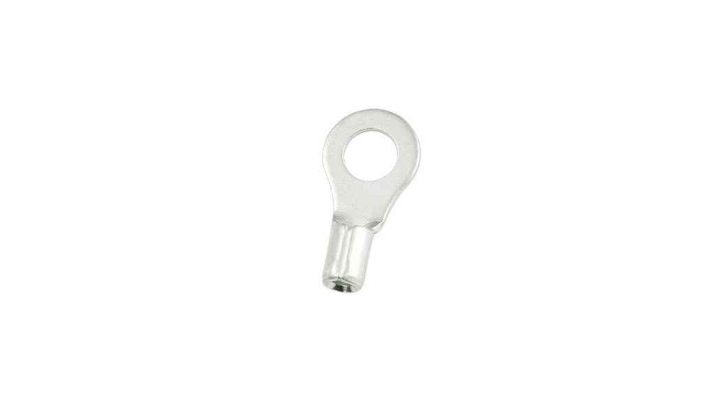 Uninsulated Ring Terminal, 4.3mm Stud Size, 0.5mm² to 1.5mm² Wire Size, 100 ST