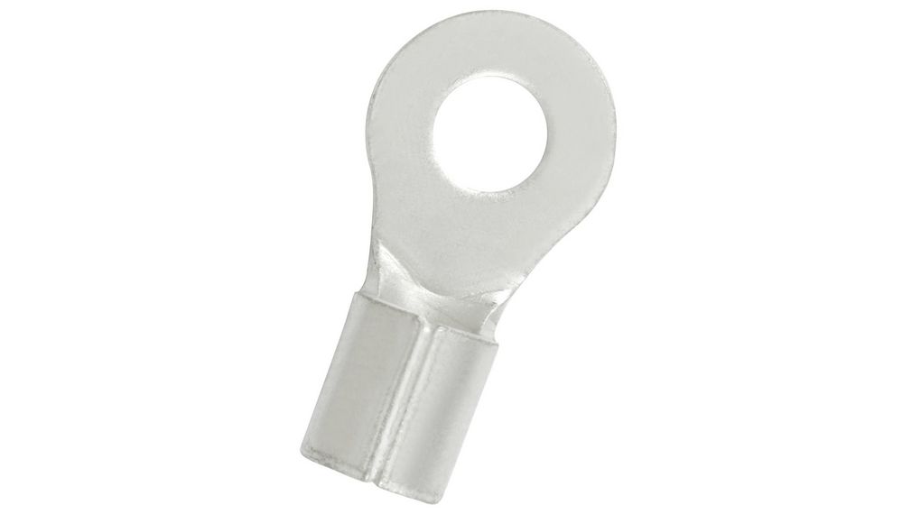 Uninsulated Ring Terminal, 5.3mm Stud Size, 8mm² to 8mm² Wire Size, 100 ST