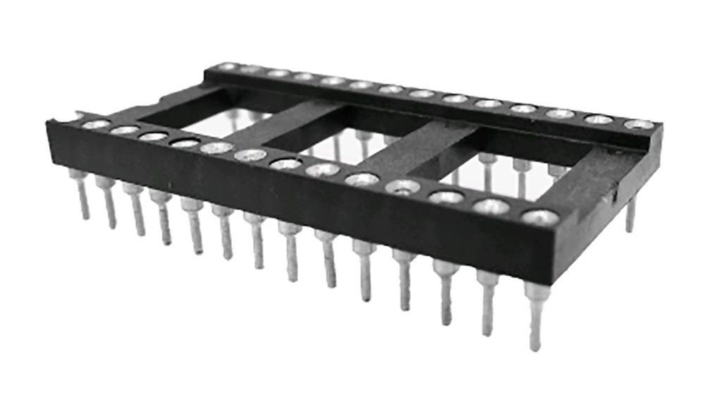 2.54mm Pitch 28 Way, Through Hole Turned Pin IC Dip Socket, 3A