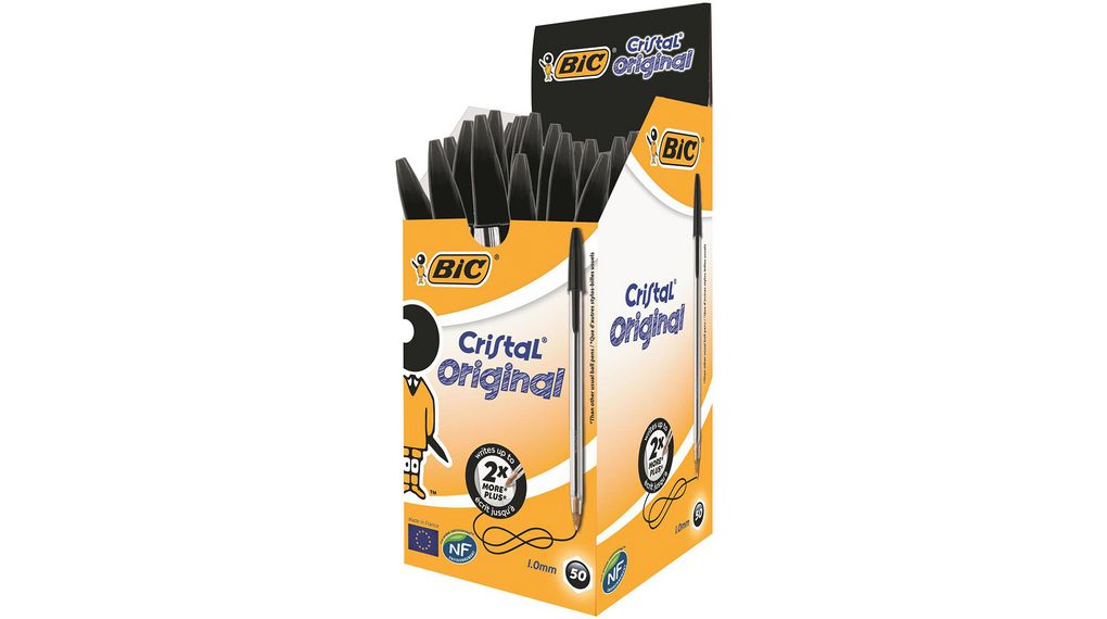 BIC Black Ball Point Pen, 1 mm Tip Size