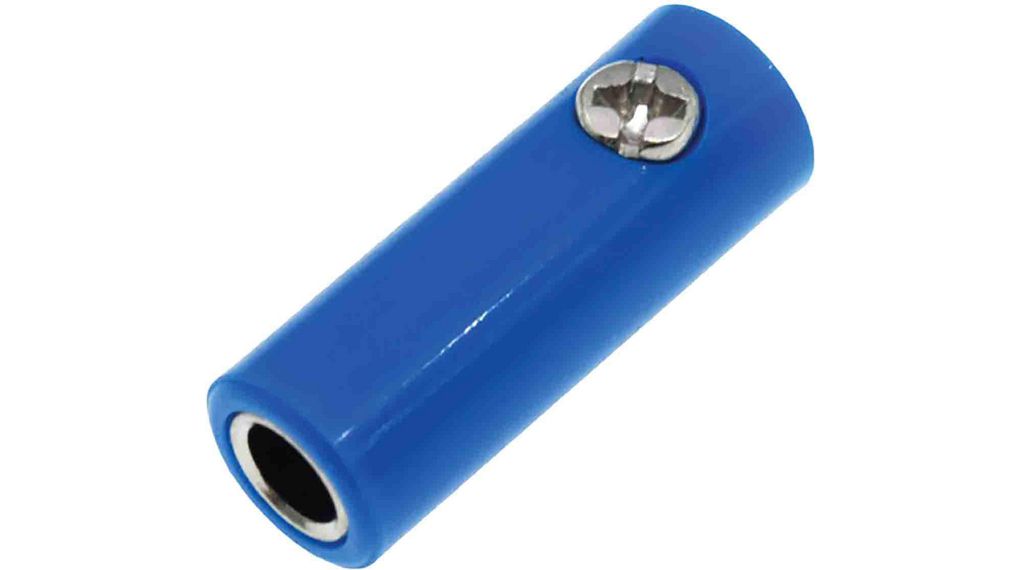 Blue Female Banana Socket, Screw Termination, 32A, 30V, Nickel Plating Pack of 5 pieces