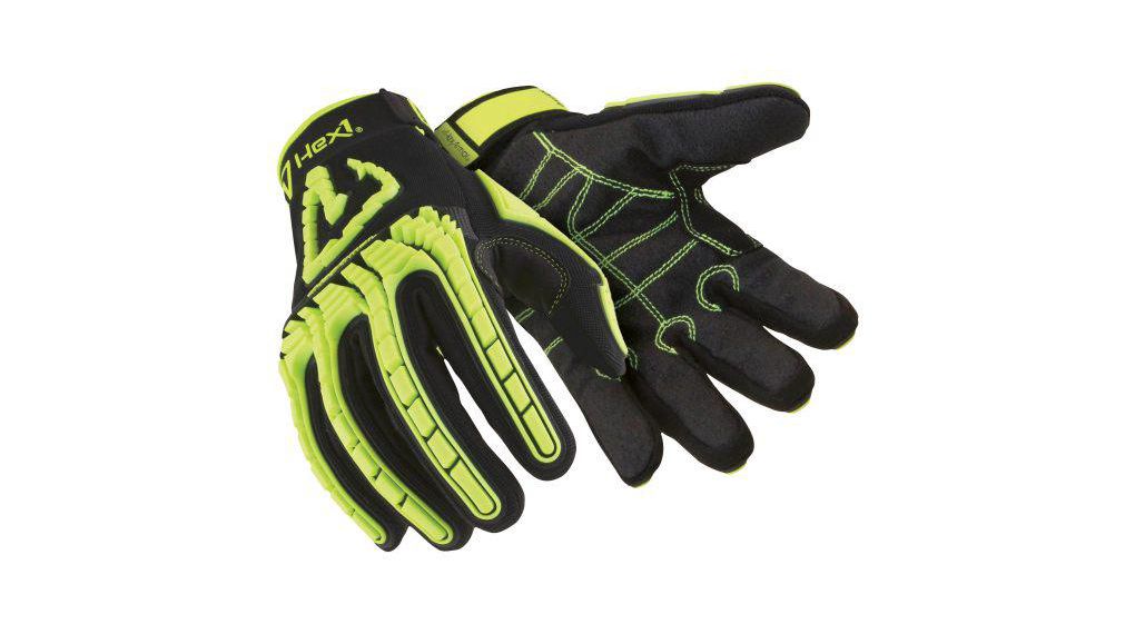 Hexarmor Black Nylon, Spandex Work Gloves, Size 10, Polyvinyl Chloride Coating