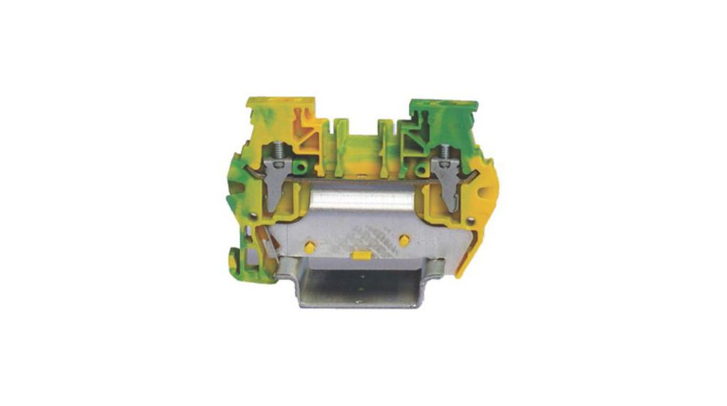 1-Way DIN Rail Earth Terminal Block, 4mm², 24 → 10 AWG Wire, Clamp, PA 66 Housing Polen, 10 ST