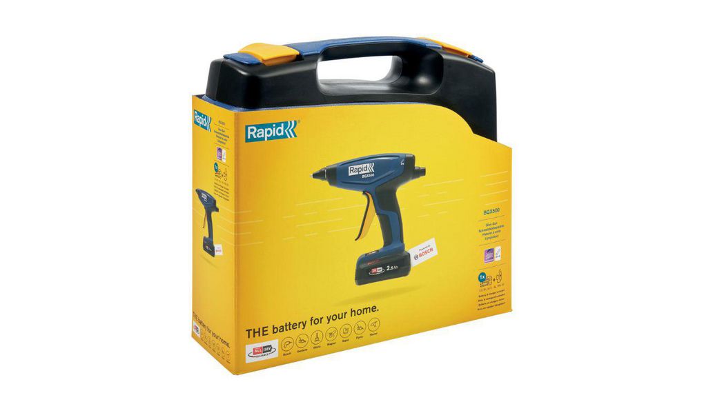 Rapid BGX500 Cordless Glue Gun, 11 → 12mm, Euro Plug