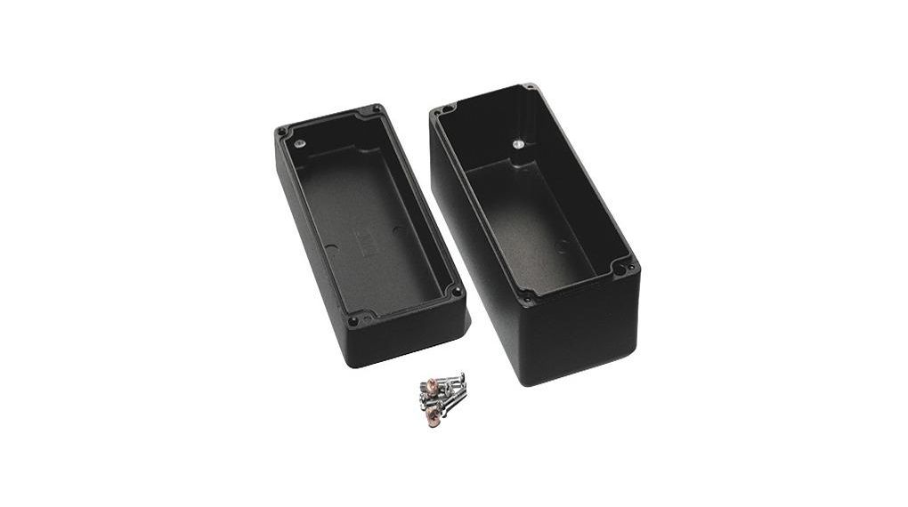 Hammond 1590Z Series Black Die Cast Aluminium Alloy Enclosure, IP68, Flanged, Black Lid, 175 x 80 x 60mm 80x60mm