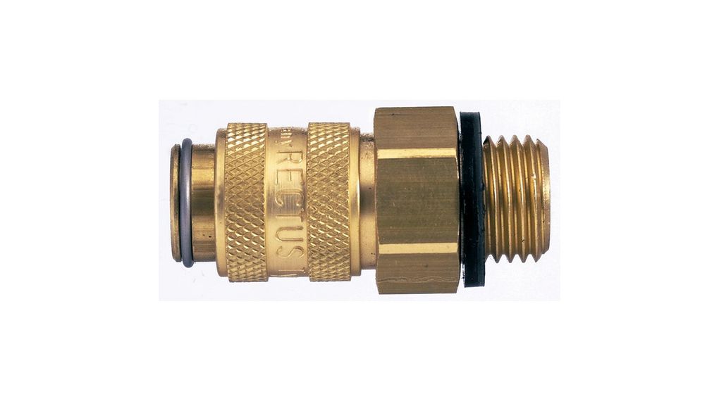 Legris Nickel Plated Brass Male Pneumatic Quick Connect Coupling, 1/4 in Male 16mm Male Thread