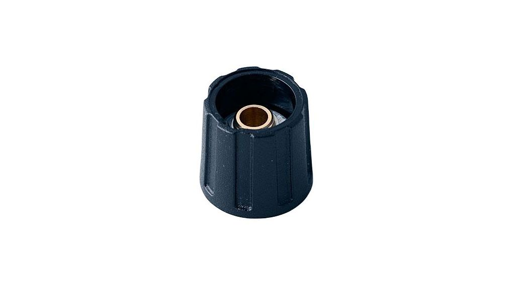 OKW 16mm Black Potentiometer Knob for 6.35mm Shaft Round Shaft, A2516630