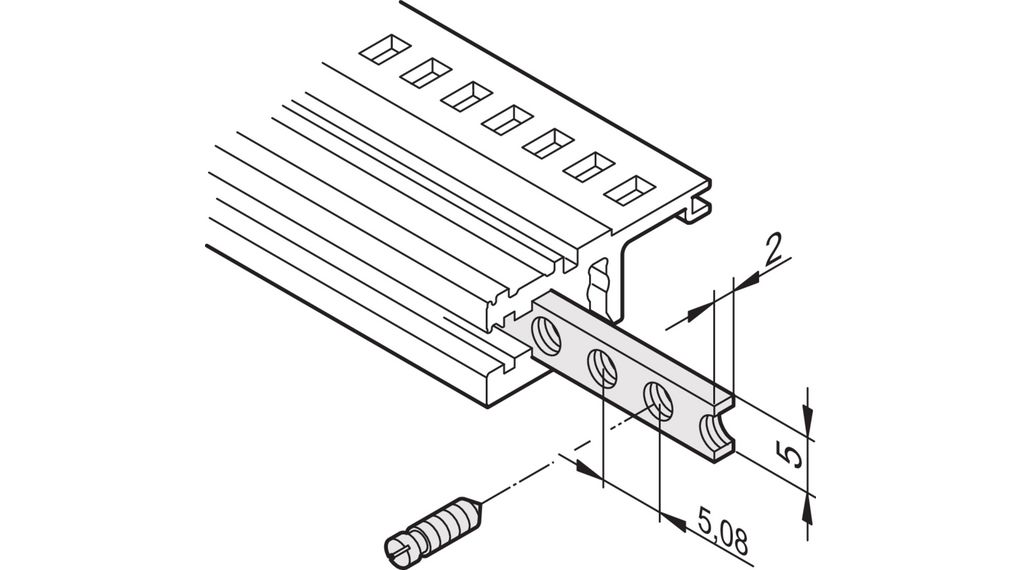 nVent SCHROFF Guide Rail Horizontal Rail for Use with Cases, Subracks, Steel