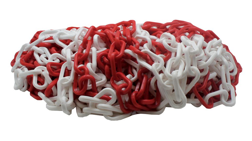 Red & White Polypropylene Chain Barrier